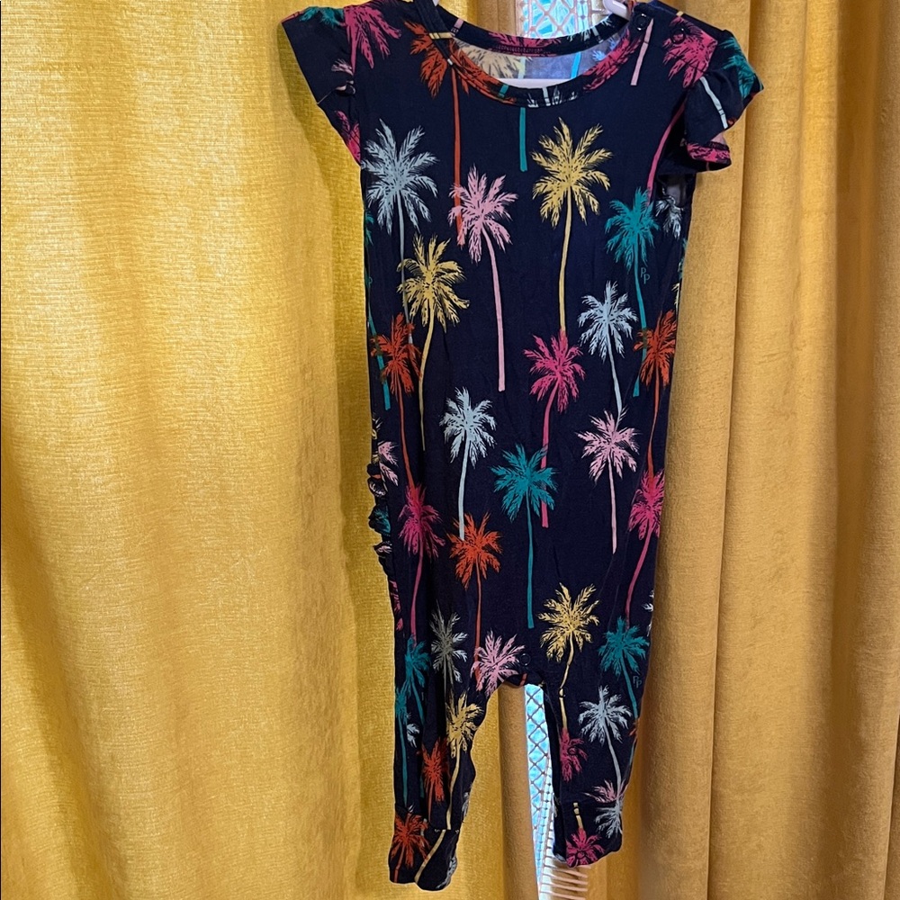 Posh Peanut Colorful Palm Print Jumpsuit 12-18M